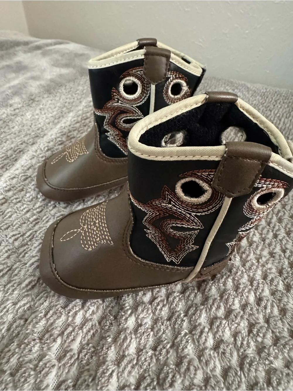 Twister Brown and Cream Toddler Cowboy Boots